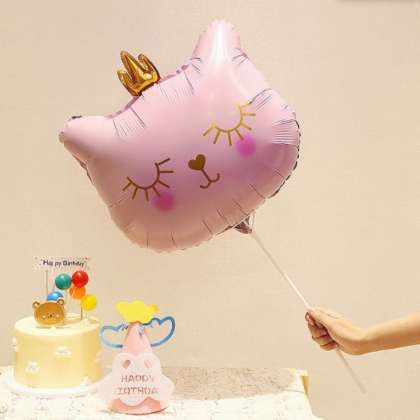 Balon od aluminijske folije s likom mačke i krunom, korejskog stila, rekviziti za fotografije za bebinu rođendan