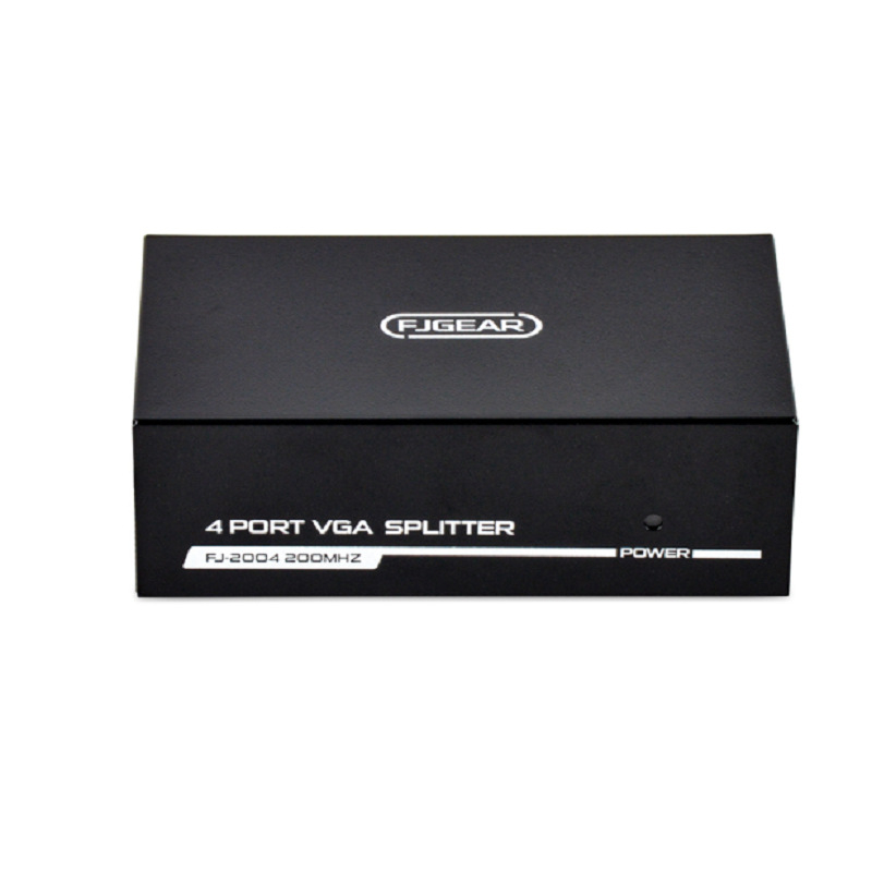 VGA elosztó/splitter 2004, 200MHz, 4 monitor egyetlen gazdától, VGA bemenet/kimenet, 22V tápegység