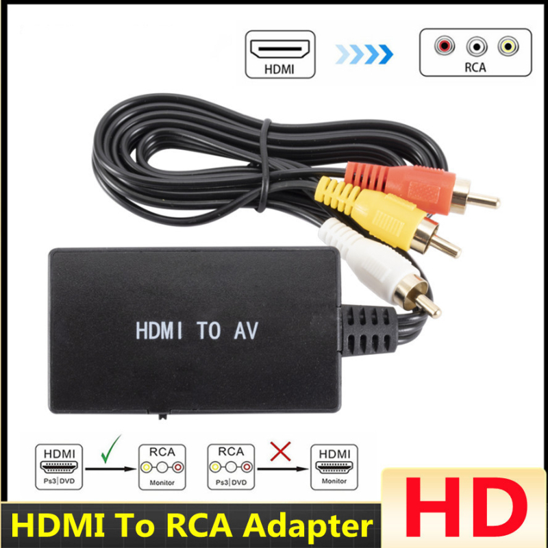 HDMI na AV adapter HA-002, 1080P, digitalno-analogne konverter, podržava upravljanje napajanjem
