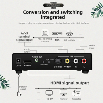 TONLI terminal AV/S către semnal video 1080p, convertor și switch, model AV-HD-01, suport trezire de la distanță