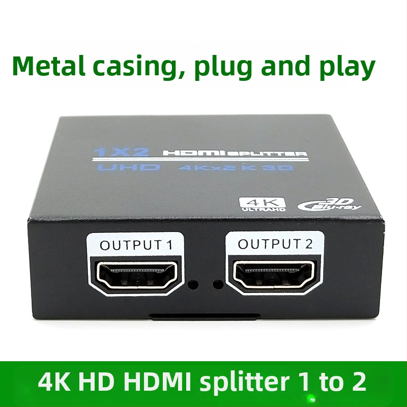 HDMI rozdeľovač 1x2, prenosová vzdialenosť 20 m, šírka pásma 480 Mbps, napájanie 5V1A (model OZF4)