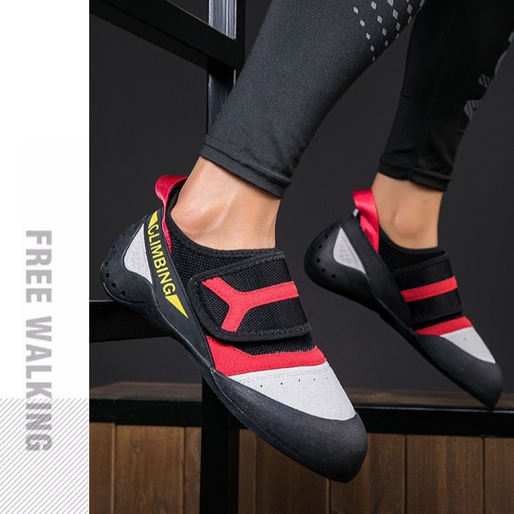 Παπούτσια αναρρίχησης με Velcro, καμβά επάνω μέρος, σόλα από φυσικό καουτσούκ, χαμηλό τακούνι 1-3 cm