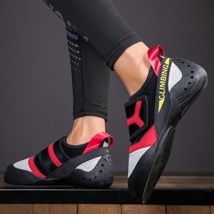 Παπούτσια αναρρίχησης με Velcro, καμβά επάνω μέρος, σόλα από φυσικό καουτσούκ, χαμηλό τακούνι 1-3 cm