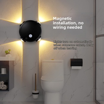 Četveroočna lampa s senzorom pokreta u obliku mačjih očiju — ambijentalna zidna svjetiljka, noćna lampica na noćnom stoliću, projekcijski spot