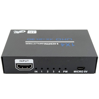 HDMI osztó 1x4, 4K UHD, 3D-kompatibilis, 2,5 Gbps sávszélesség, Oright OZF4