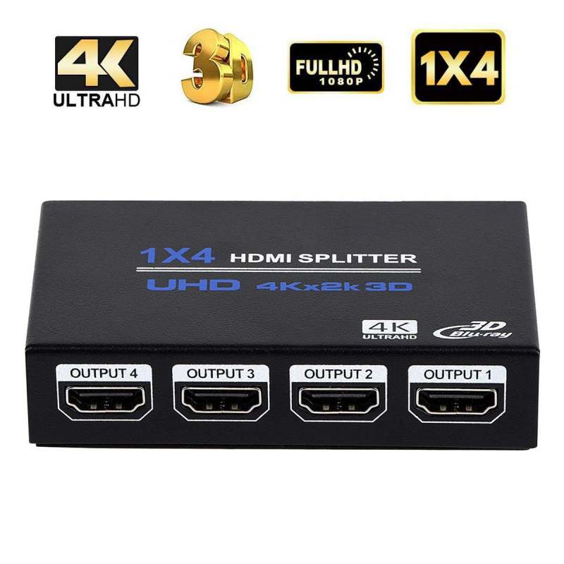 HDMI osztó 1x4, 4K UHD, 3D-kompatibilis, 2,5 Gbps sávszélesség, Oright OZF4