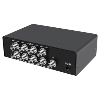 Video BNC osztó, 1 bemenet – 8 kimenet, 200 m átviteli távolság, 350 m sávszélesség, modell BNC108