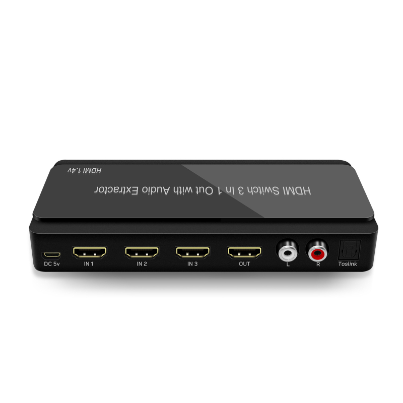 HDMI audio prekidač i splitter, 4K30Hz, 3-u-1 ulaz/izlaz uz ekstrakciju zvuka
