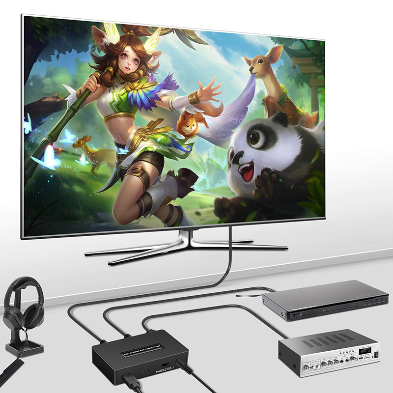 Hangkülönítő HDMI bemenettel és 3,5-ös kimenettel, 5V tápegység