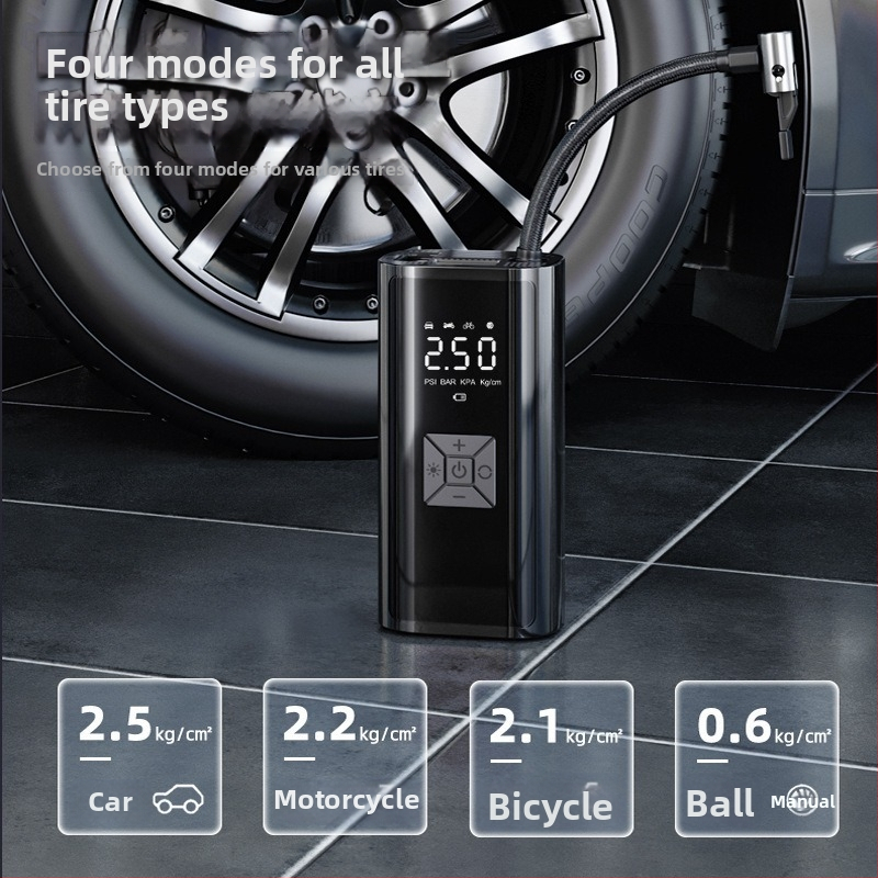 Електрически мобилен автомобилен компресор за гуми | безжична мини помпа, 12V, 120W, 35 л/мин, цифров дисплей