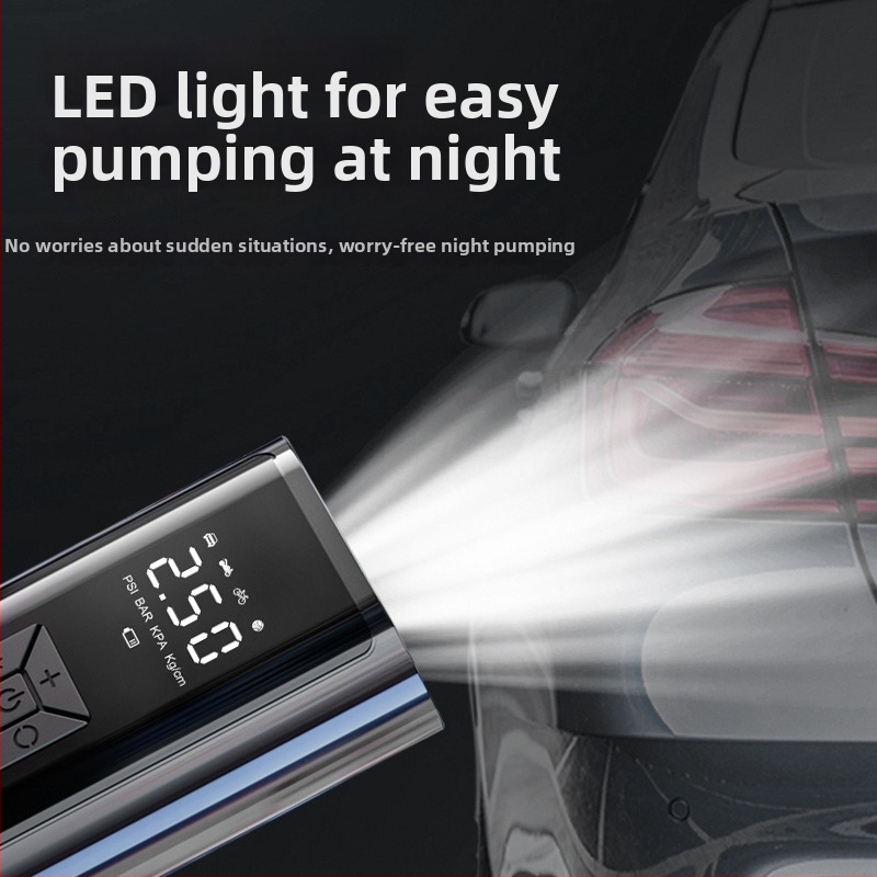 Електрически мобилен автомобилен компресор за гуми | безжична мини помпа, 12V, 120W, 35 л/мин, цифров дисплей