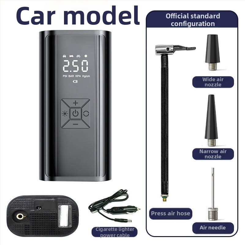 Електрически мобилен автомобилен компресор за гуми | безжична мини помпа, 12V, 120W, 35 л/мин, цифров дисплей