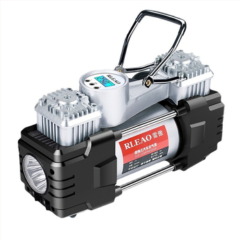 Двуцилиндров автомобилен помпа за гуми, 12V, 180W, 70 л/мин, над 20 мин непрекъсната работа, цифров дисплей