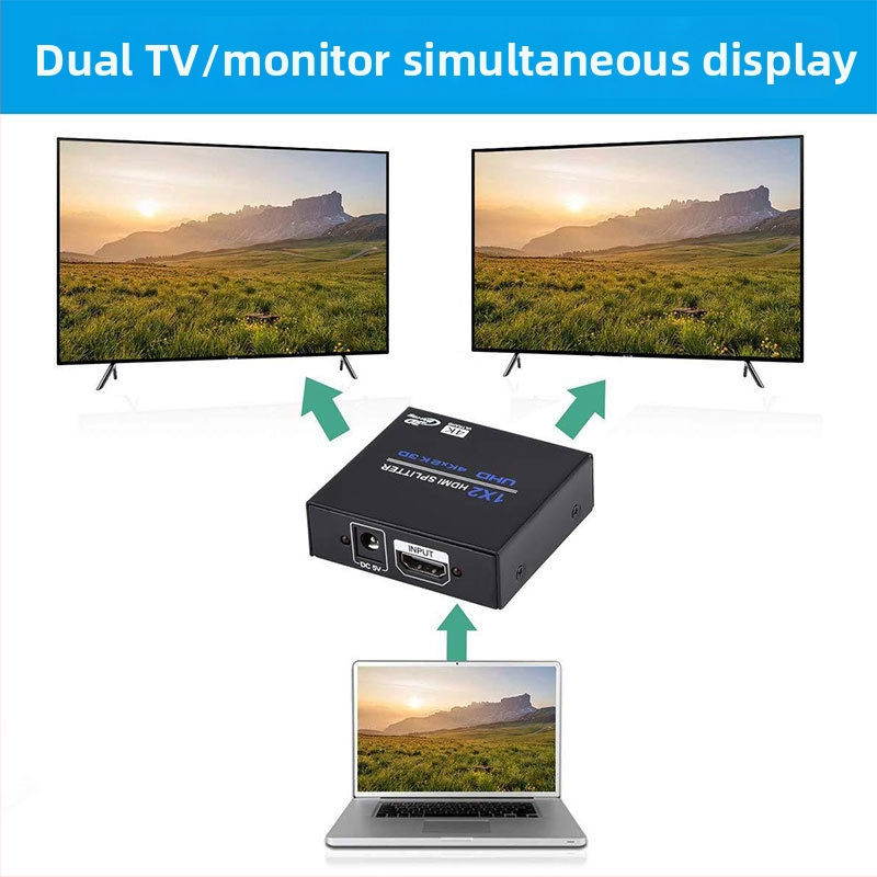 HDMI 1x2 video rozdeľovač, 4K podpora, HDMI vstup/výstup, Napájanie 5V 1A (5W), Model OZF4