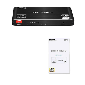 HDMI 2.0 osztó, 1×4, 4K@60Hz, Ozf3, sávszélesség 600MHz