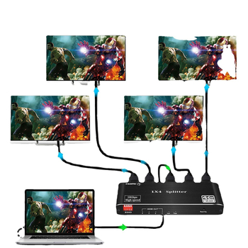 HDMI 2.0 osztó, 1×4, 4K@60Hz, Ozf3, sávszélesség 600MHz