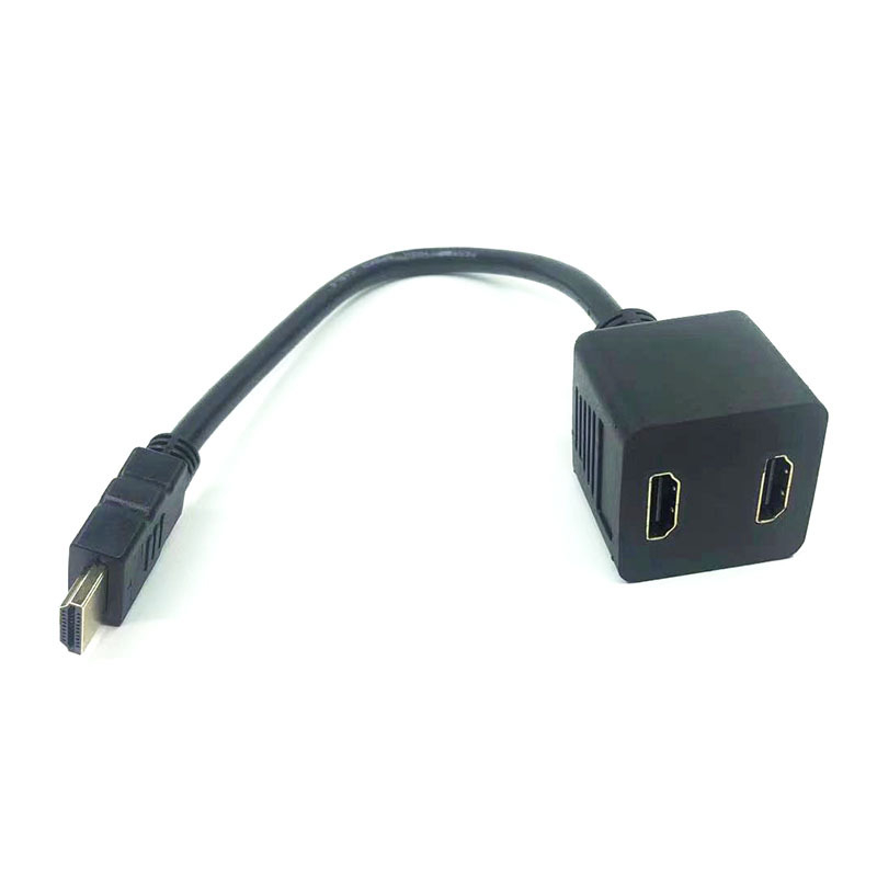 Cabl HDMI 1x2 splitter, 1 conector bărbat către 2 conectori femeie, conductor din cupru, conectori turnați prin injecție, pentru TV și set-top box