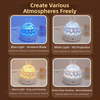 Projektor zvjezdajanog neba sa glazbenom kutijom — dječja noćna lampica, napajanje USB ili baterije, zvučna funkcija, bez pametne kontrole