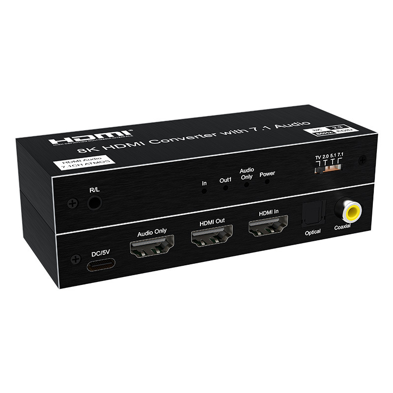 HDMI prekidač i audio ekstraktor - 8K@60Hz, podrška 4K120Hz, HDMI digitalna audio ekstrakcija, daljinsko buđenje, upravljanje napajanjem