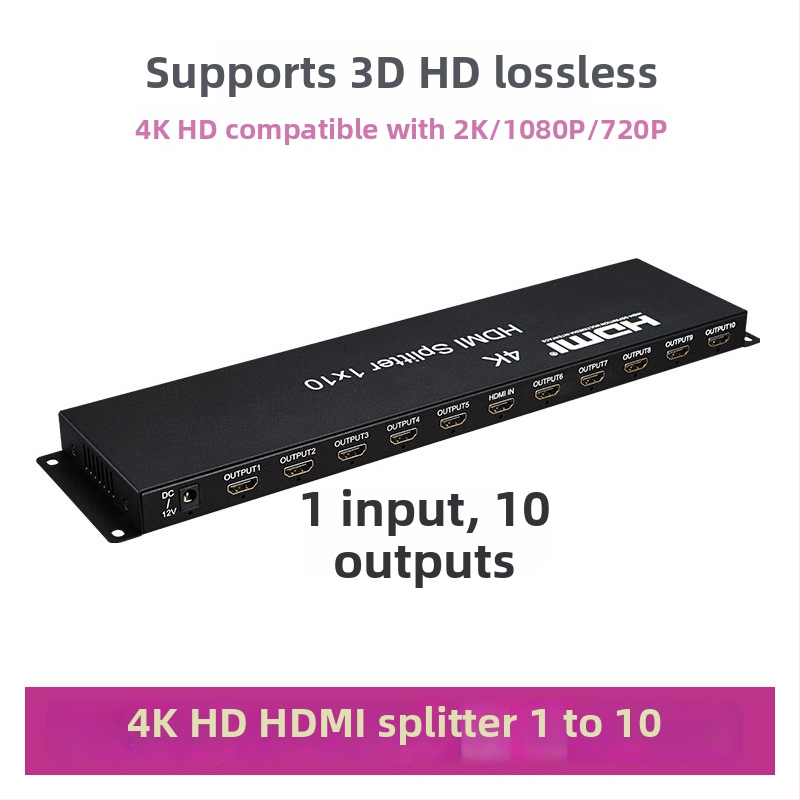 HDMI rozbočovač 1x16, šírka pásma 300MHz, HDMI vstup/výstup, napájanie 12V, prenos až 10 m