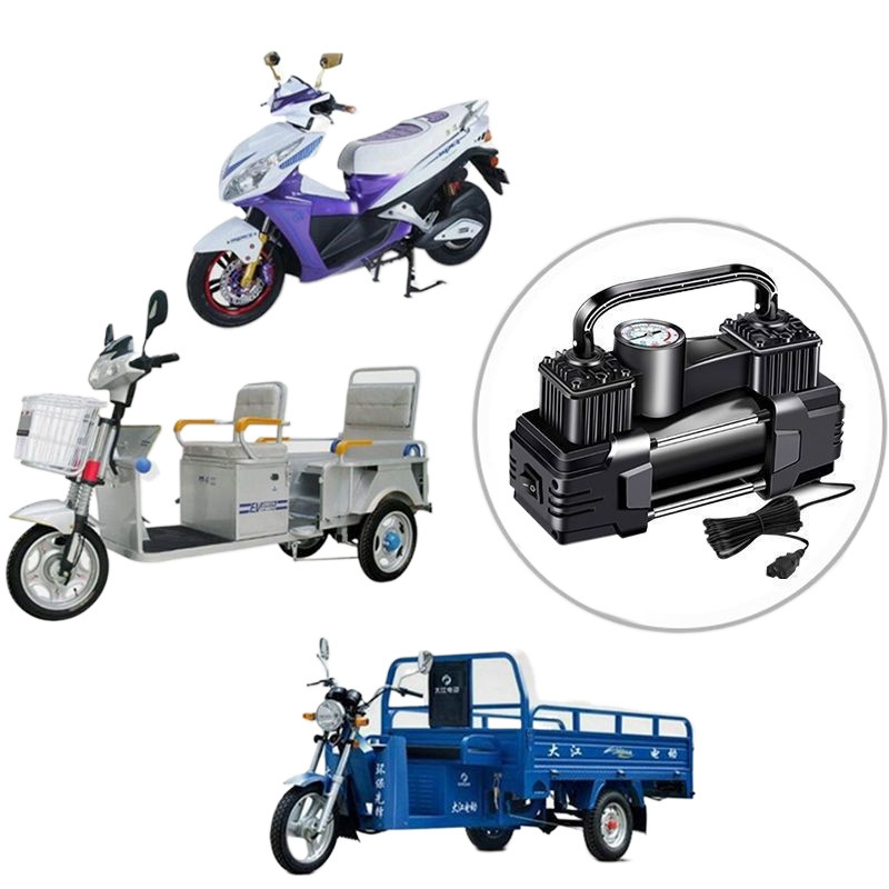 Електрическа помпа за автомобили, двойна цилиндрова, 220W, 12V, презареждаща се, цифров дисплей