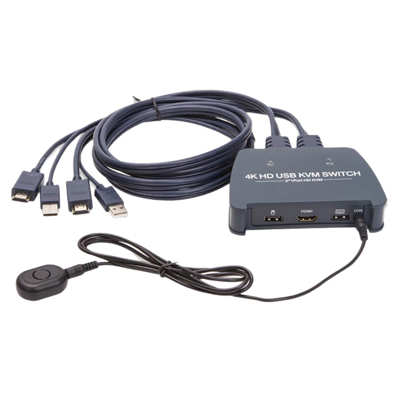 ITEN-VIKI IT-21UHB-I KVM prepínač — 2 vstupy/1 výstup, externé tlačidlo prepínania, zdieľanie HDMI/USB, 4K UHD, kábel dĺžky 120 cm, kompatibilný s Windows/macOS/Linux/Android