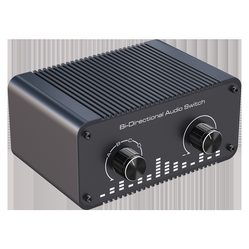 Analogni audio prekidač AU002, 4 ulaza 1 izlaz, stereo lijevi i desni kanali, duljina kabla 3 m, 1 godina jamstva