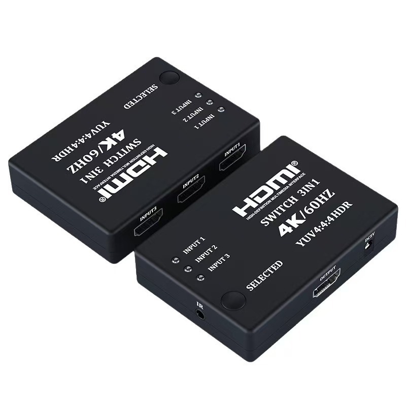HDMI prekidač 4K60Hz HDMI 2.0, 3 ulaza/1 izlaz, daljinsko upravljanje za zaslone nadzora