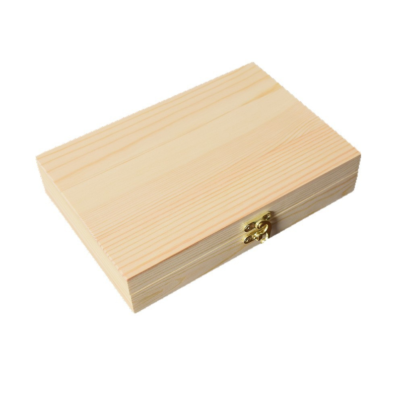 Drveni stolni organizator s poklopcem i pregradama, geometrijski moderni minimalistički dizajn