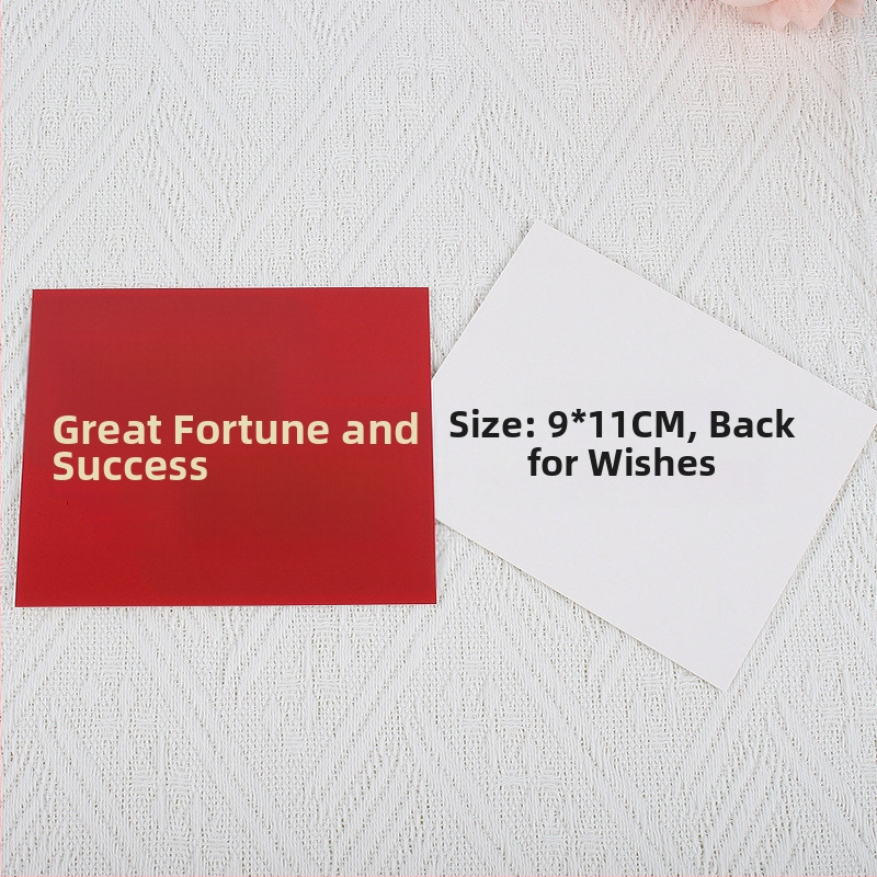 Pozdravná karta k novej adrese a otvoreniu firmy – papier, tlač, jednoduchý a moderný štýl, ručne písaný požehnávací odkaz a darčeková obálka