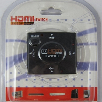 HDMI prekidač 3×1, 1080p, HDMI distribucija, podrška upravljanju napajanjem, za sigurnosni nadzor