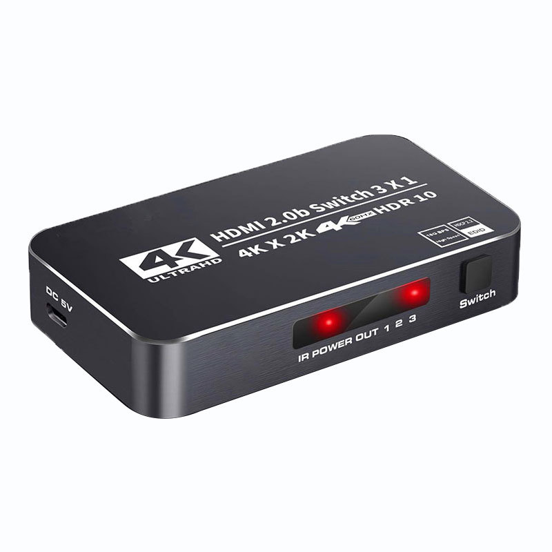 HDMI prekidač 4K60Hz s 3 ulaza i 1 izlazom, daljinski upravljač, spajanje prijenosnog računala na monitor