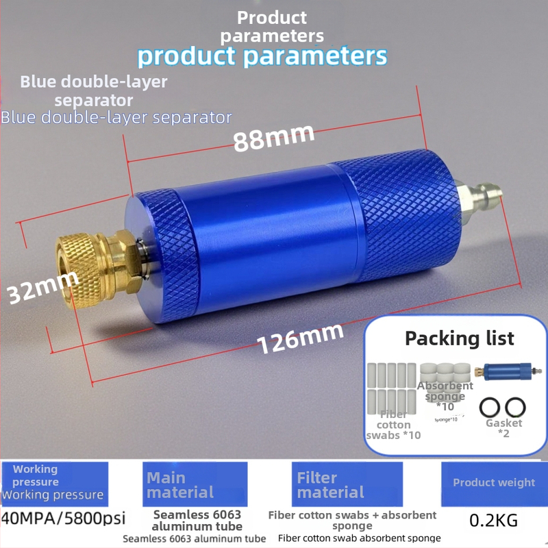 Filtr olej-voda s dvojitou separáciou pre vysokotlakú čerpadlo na nafúknutie, hliníkové telo, ARKEN