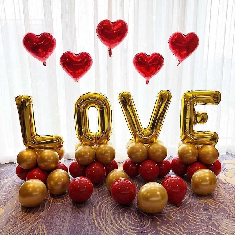 Set balon dekoracija za dnevni boravak s simbolima dvostruke sreće – ukras od svilenih cvjetova, Hongyuan, model F98TJ55JM669HS