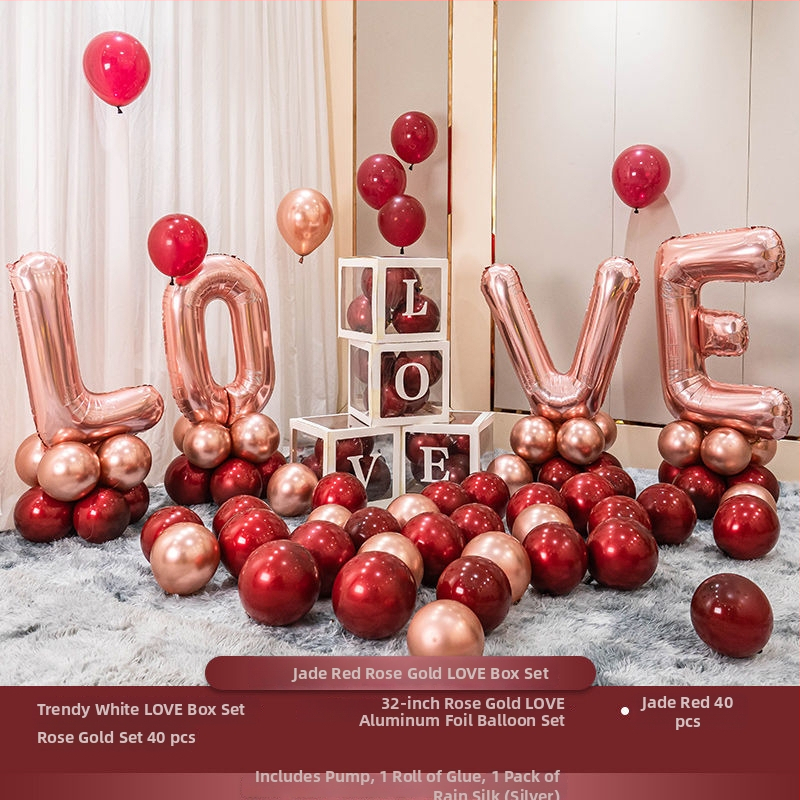 Set balon dekoracija za dnevni boravak s simbolima dvostruke sreće – ukras od svilenih cvjetova, Hongyuan, model F98TJ55JM669HS