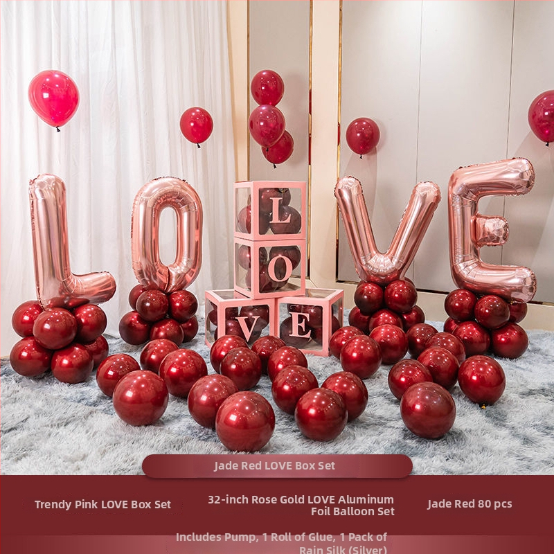 Set balon dekoracija za dnevni boravak s simbolima dvostruke sreće – ukras od svilenih cvjetova, Hongyuan, model F98TJ55JM669HS