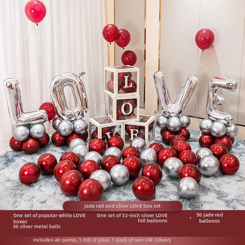 Set balon dekoracija za dnevni boravak s simbolima dvostruke sreće – ukras od svilenih cvjetova, Hongyuan, model F98TJ55JM669HS