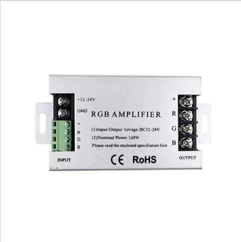 LED RGB trakasti pojačivač, aluminijsko kućište 360W, 12–24V, 30A raspon, žično spajanje, IP20