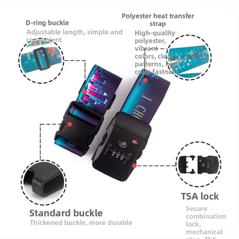 Podesivi kaiš za prtljagu s logom za putovanja, poliester, šifra proizvoda YH20250605, brend YIHONG, funkcija smanjenja težine
