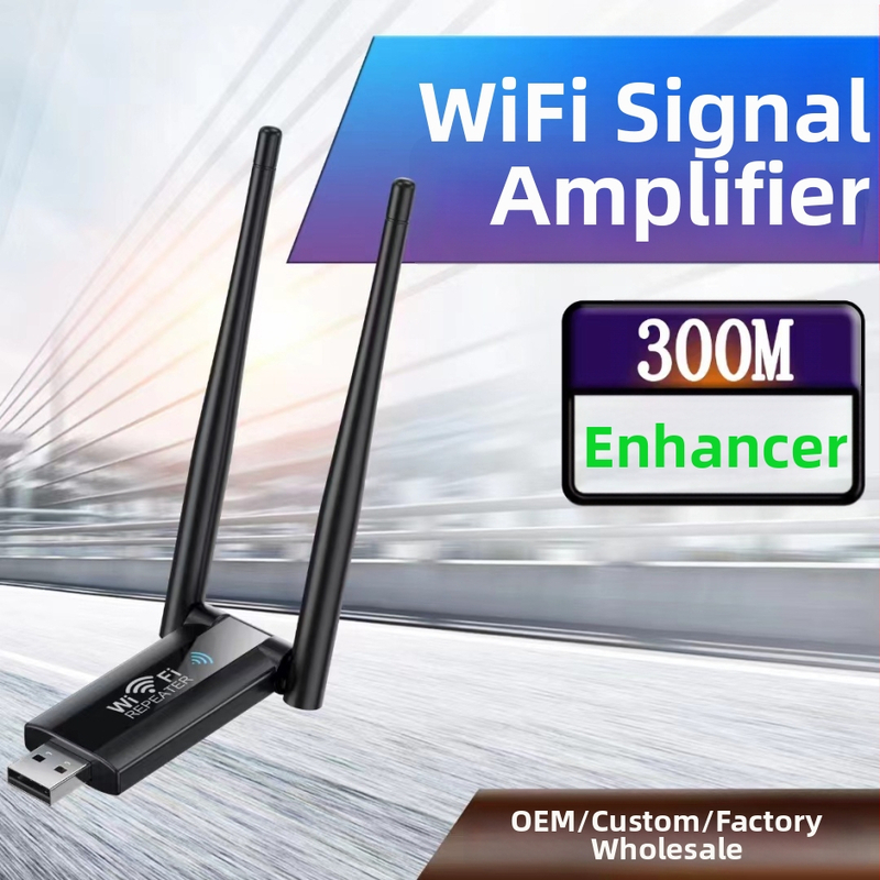 USB bezdrôtový zosilňovač signálu a opakovač, model U8, 300 Mbps, dosah 10 m
