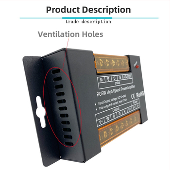 40A RGBW četiri-kanalni pojačivač signala s PWM, DC 12-24V