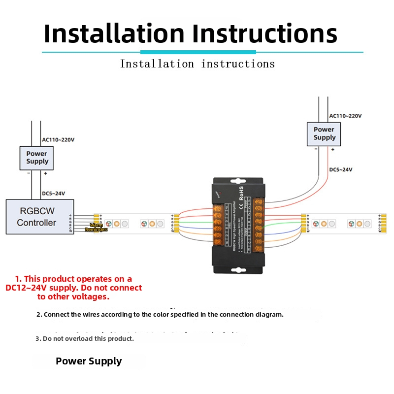 40A RGBW četiri-kanalni pojačivač signala s PWM, DC 12-24V