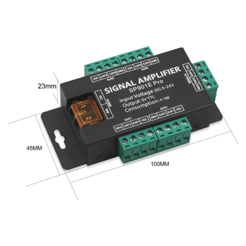 Proširenje LED trake, 8-kanalni pojačivač signala, SPI kontrola, zajednička katoda, terminal blok, DC 5-24V, model LSD-901E PRO