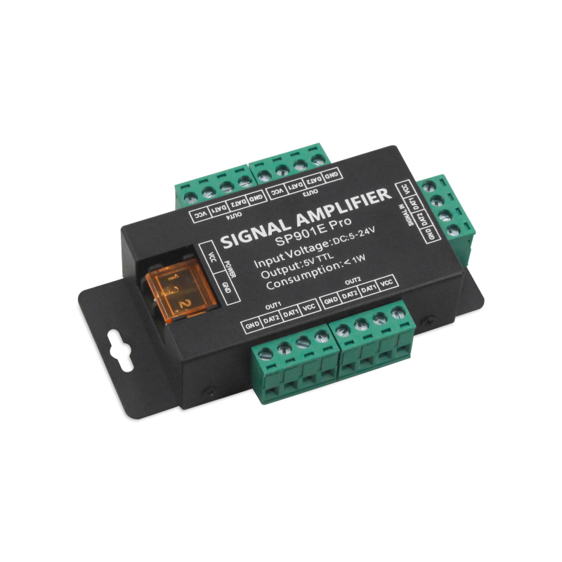 Proširenje LED trake, 8-kanalni pojačivač signala, SPI kontrola, zajednička katoda, terminal blok, DC 5-24V, model LSD-901E PRO