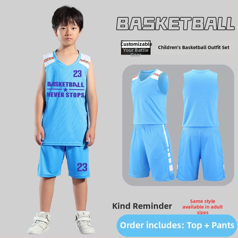 Set basketbalovej uniformy – Unisex pre dospelých, Bezrukávové tričko s výstrihom do V, Polyesterová tkanina, Rýchle schnutie a priedušnosť