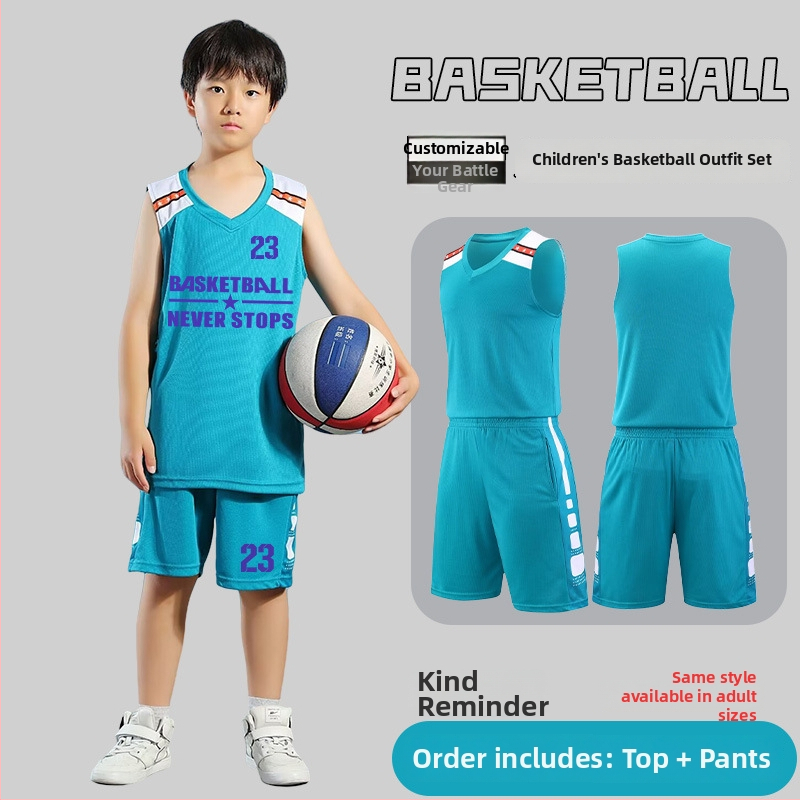 Set basketbalovej uniformy – Unisex pre dospelých, Bezrukávové tričko s výstrihom do V, Polyesterová tkanina, Rýchle schnutie a priedušnosť