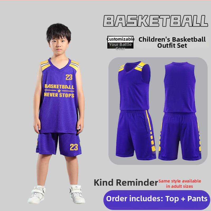 Set basketbalovej uniformy – Unisex pre dospelých, Bezrukávové tričko s výstrihom do V, Polyesterová tkanina, Rýchle schnutie a priedušnosť