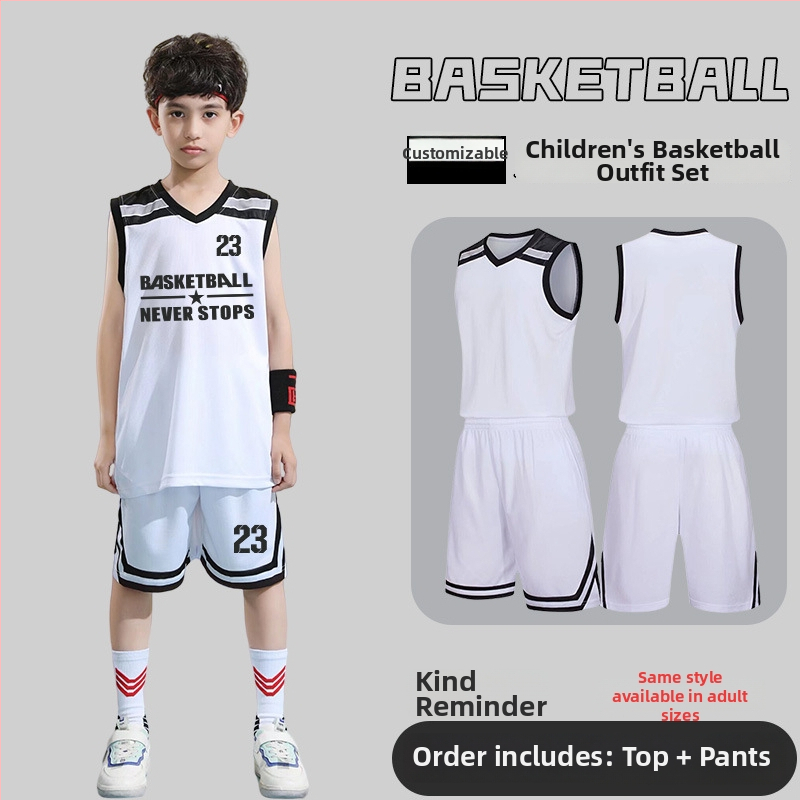 Set basketbalovej uniformy – Unisex pre dospelých, Bezrukávové tričko s výstrihom do V, Polyesterová tkanina, Rýchle schnutie a priedušnosť