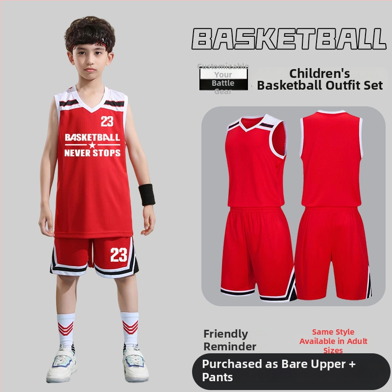 Set basketbalovej uniformy – Unisex pre dospelých, Bezrukávové tričko s výstrihom do V, Polyesterová tkanina, Rýchle schnutie a priedušnosť