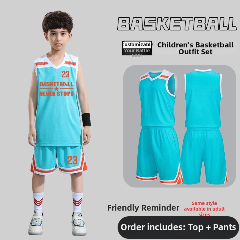 Set basketbalovej uniformy – Unisex pre dospelých, Bezrukávové tričko s výstrihom do V, Polyesterová tkanina, Rýchle schnutie a priedušnosť